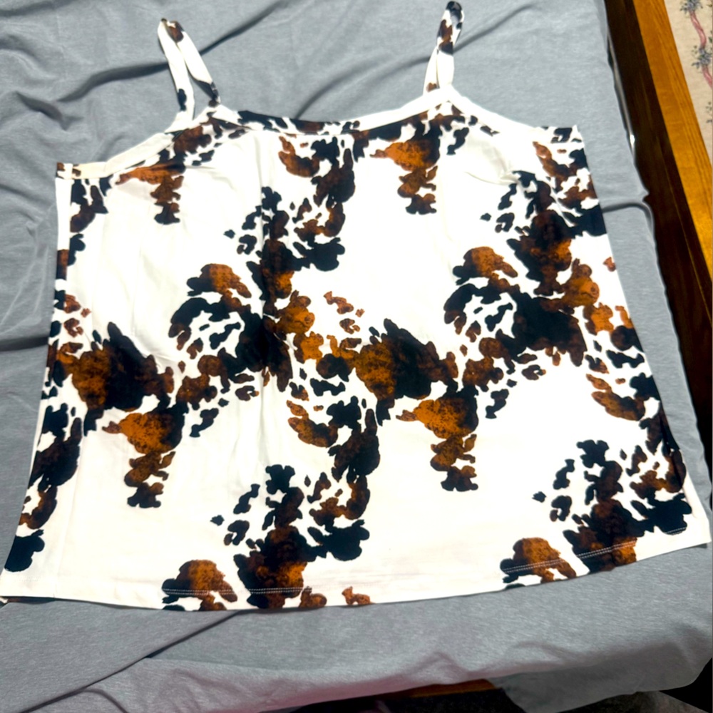LuLaRoe 3XL Women's Camisole in White and Brown Floral